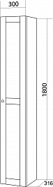 Бриклаер Пенал Хелена 30 рамочный подвесной белый – фотография-3